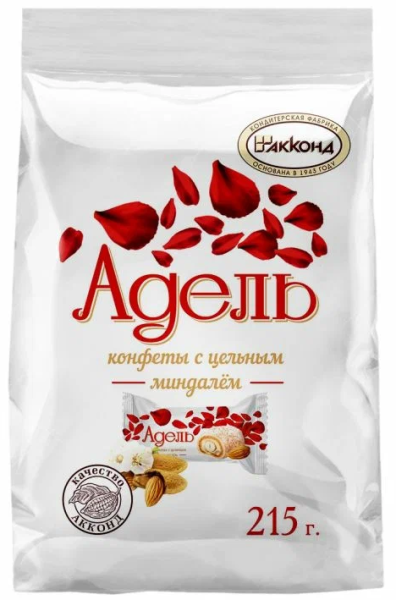 Конфеты АККОНД КФ Адель с цельным миндалем 215 гр