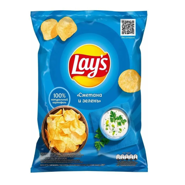 Чипсы ЛЕЙЗ сметана зелень 140 гр