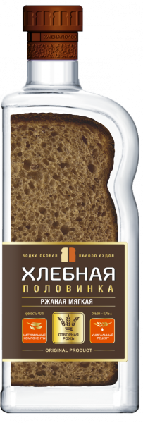 Водка ХЛЕБНАЯ ПОЛОВИНКА Ржаная мягкая 0,45л 40%