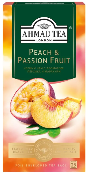 Чай черный АХМАД с ароматом персика и маракуйи 25 пак