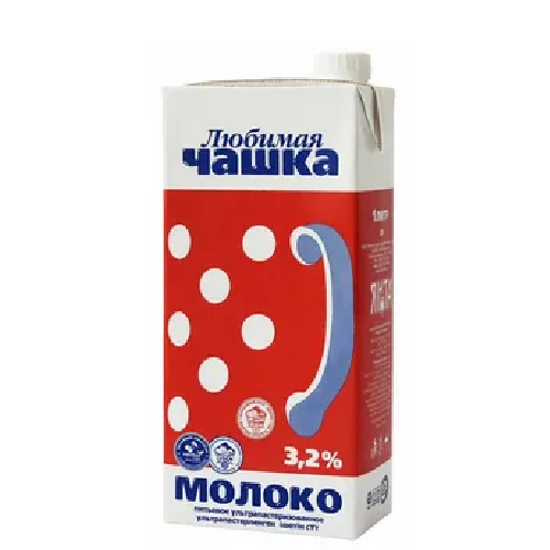 Молоко ЛЮБИМАЯ ЧАШКА 3,2 % без змж 1л т/п