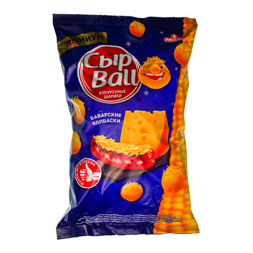 Сырные шарики СЫРБОЛЛ со вкусом баварские колбаски 140 гр