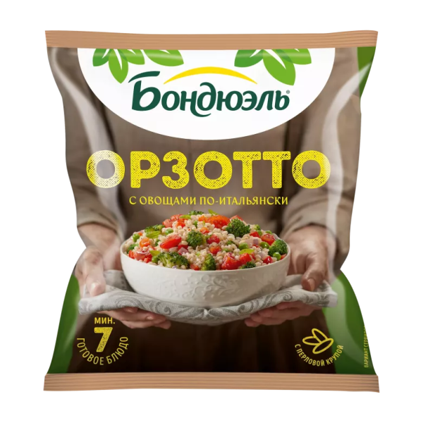 Овощная смесь БОНДЮЭЛЬ Орзотто овощи по-итальянски замороженная 400 гр