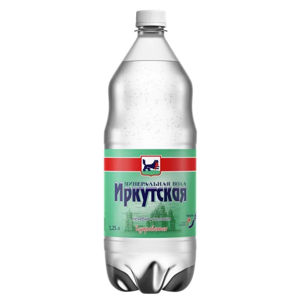 Вода ИРКУТСКАЯ минеральная газированная 1,25 л ПЭТ