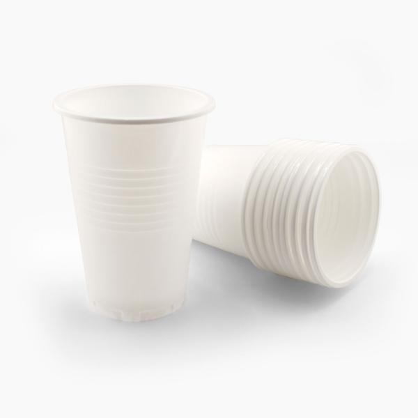 Набор пластиковых стаканов 200мл белый, 10 шт