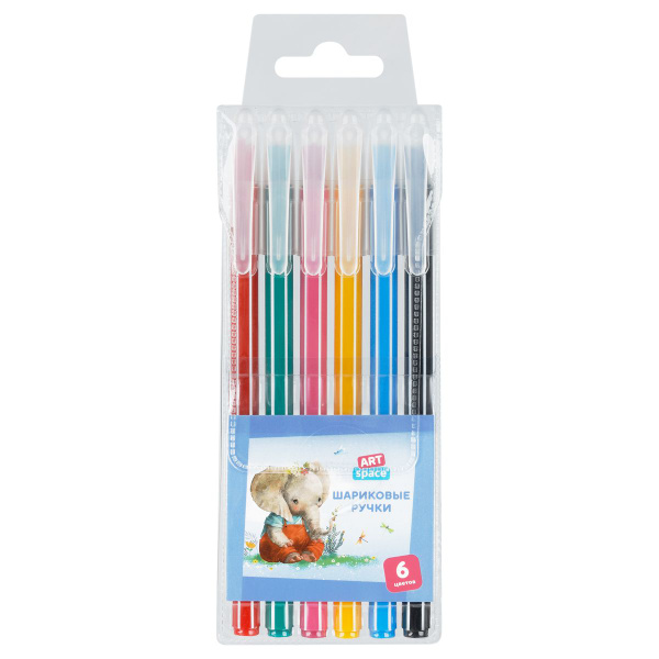 Набор шариковых ручек ЛОВЕЛИ ЭНИМАЛС, 6шт., 6цв., КЛ