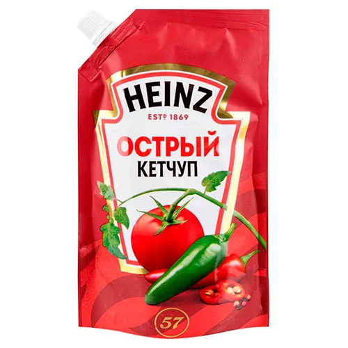 Кетчуп ХАЙНЦ острый 320 гр дой пак