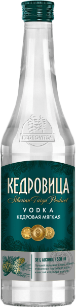 Водка КЕДРОВИЦА Кедровая мягкая 0,5л 38%