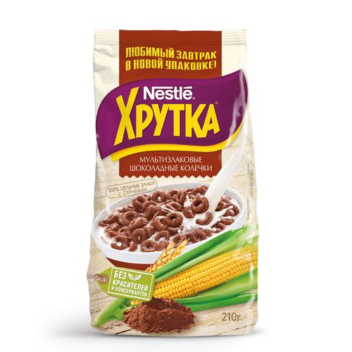 Завтрак сухой ХРУТКА шоколадные колечки 210гр
