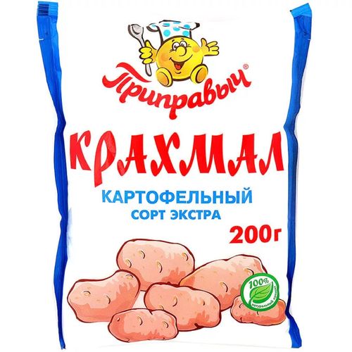 Крахмал ПРИПРАВЫЧ картофельный фас. в/с 200гр пакет