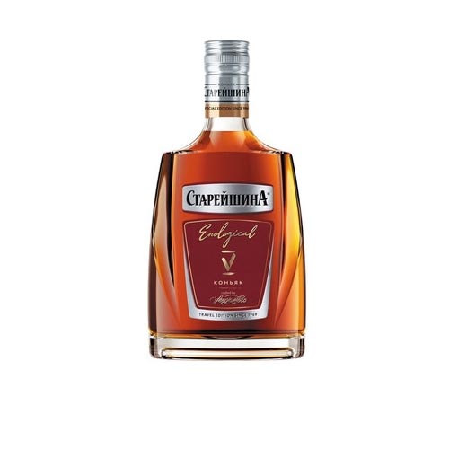 Коньяк СТАРЕЙШИНА Трэвл 5 лет фляжка 0,25л 40%