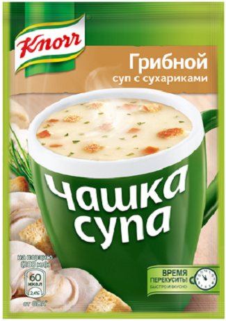 Суп КНОРР Чашка супа грибной с сухариками 15,5гр