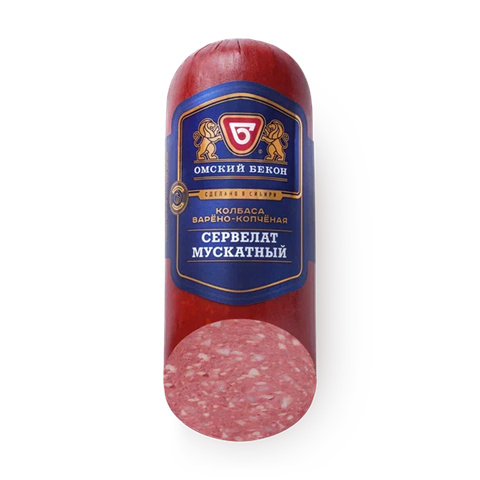 Сервелат ОМСКИЙ БЕКОН  Мускатный в/к 350 гр