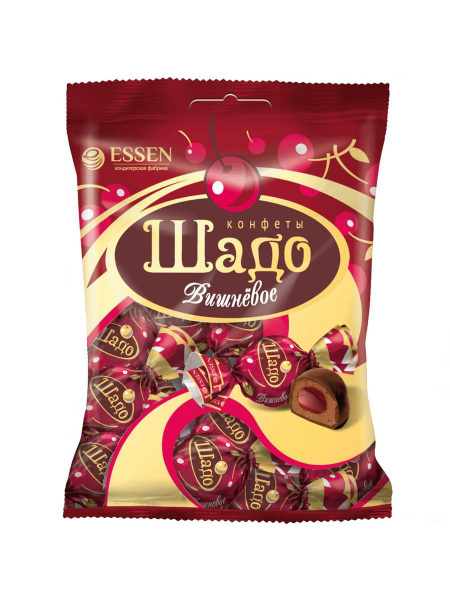 Конфеты ЭССЕН Шадо вишневое с желейной начинкой 200 гр