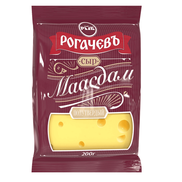 Сыр РОГАЧЕВЪ Маасдам 45% без змж 200гр