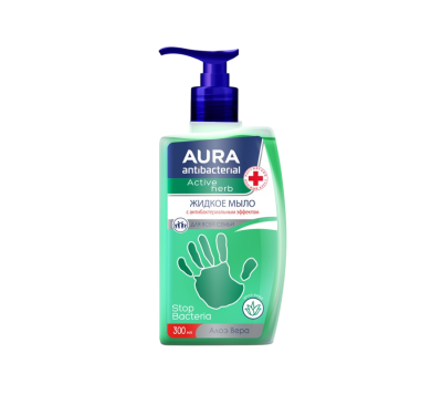 Мыло жидкое АУРА Алое антибактериальное 300мл