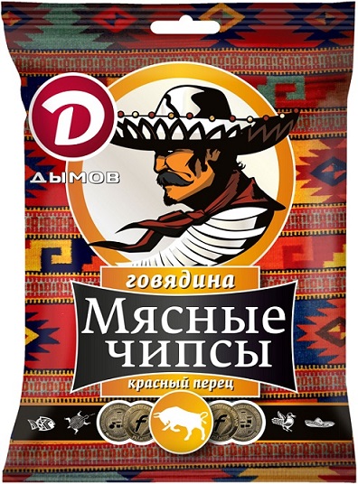 Чипсы мясные ДЫМОВ с говядиной с/в 25гр