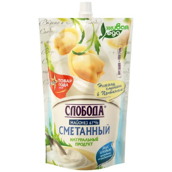 Майонез СЛОБОДА Провансаль Сметанный 67% 400мл дой-пак