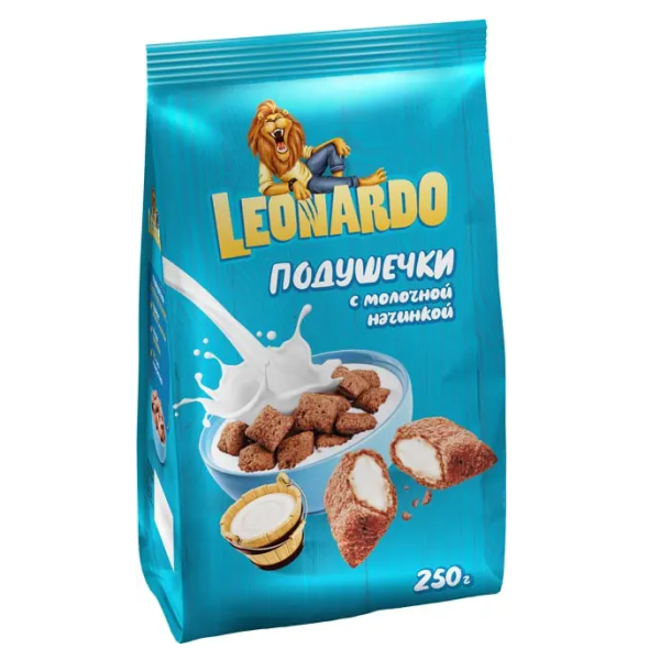 Завтрак готовый КДВ Леонардо подушечки мол. нач. 250 гр КВР147
