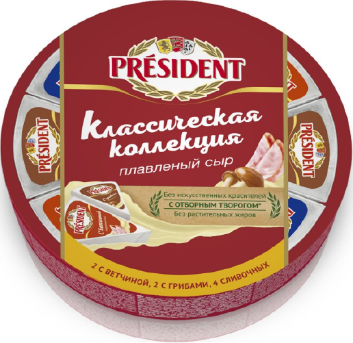 Сыр плавленый ПРЕЗИДЕНТ Классическая коллекция без змж 140гр круг