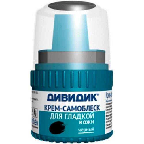 Крем для обуви ДИВИДИК Самоблеск с намазком черный 55мл