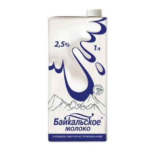 Молоко ЯНТА Байкальское 2,5% без змж 1л. т/п с крышкой