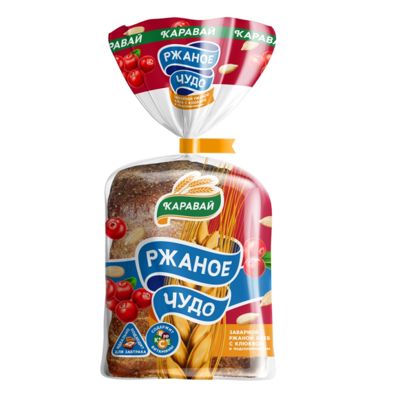 Хлеб КАРАВАЙ  Ржаное чудо с клюквой и семенами подсолнечника 300гр.