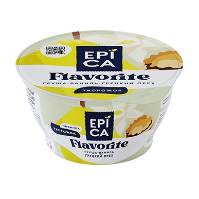 Десерт творожный ЭПИКА ФЛЭЙВОРИТ с грушей, ванилью и грецким орехом 8% без змж 130гр