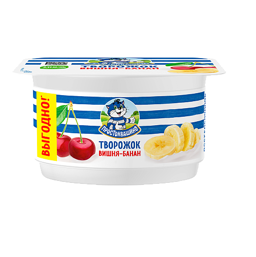 Продукт творожный ПРОСТОКВАШИНО вишня-банан 3,6% без змж 110гр