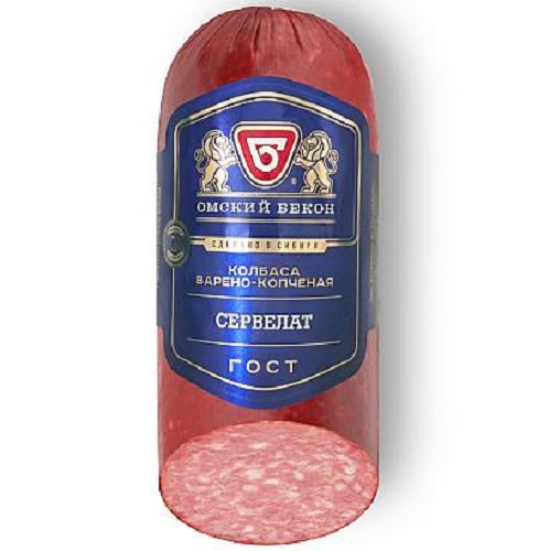 Сервелат ОМСКИЙ БЕКОН ГОСТ в/к 380гр
