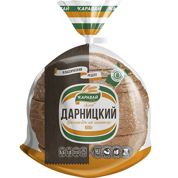 Хлеб КАРАВАЙ Ангарский Дарницкий 600гр