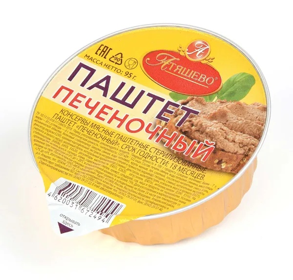 Паштет АТЯШЕВО печеночный 95 гр ламистер