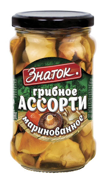 Ассорти ЗНАТОК грибочки  маринованные 280 гр ст/б