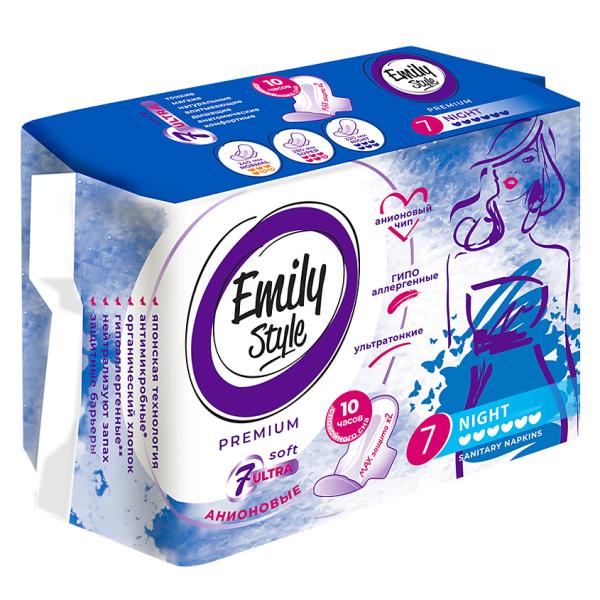 Прокладки гигиенические ЭМИЛИ СТИЛЬ Премиум найт ультра удлененные с двойн.крылышками 7шт