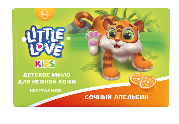 Мыло детское ЛИТЛ ЛАВ для нежной кожи сочный апельсин 90гр