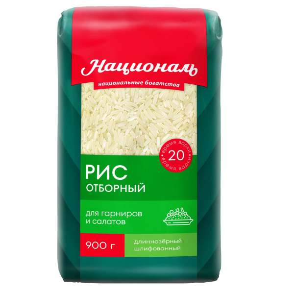 Крупа рис НАЦИОНАЛЬ Отборный 900гр