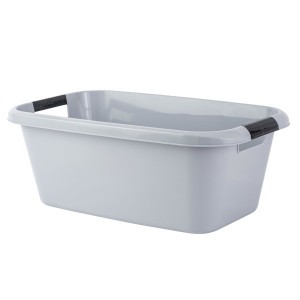 Таз БЕРГЕН 20 л. с ручками, прямоугольный 525 х 320 х 205 мм., цв. серый шторм, арт. PT116320025, Пластик Репаблик