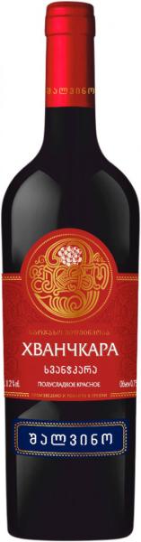 Вино ДЖИ ЭР ВИ Хванчкара ординарн.красное п/сл 0,75л 11,5%