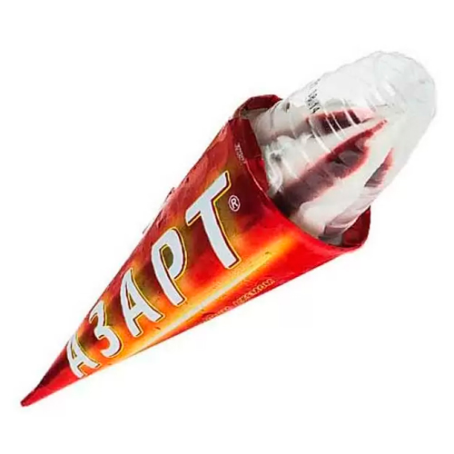 Мороженое СЛАВИЦА Азарт с шоколадным топингом 12% с змж 140гр рожок