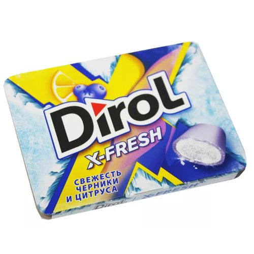 Жевательная резинка ДИРОЛ Икс-Фреш свежесть черники и цитруса 16 гр