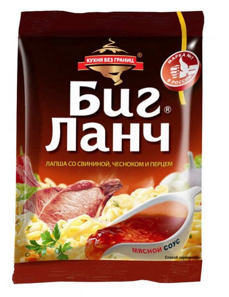 Лапша БИГ ЛАНЧ со свининой,чесноком и перцем 75гр