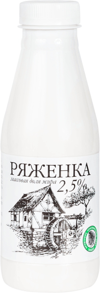 Ряженка КРАСМОЛ 2,5% без змж 450мл