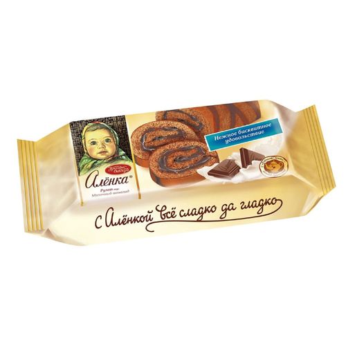 Рулет ЮЖУРАЛКОНДИТЕР бисквитный Аленка молочный шоколад 200гр