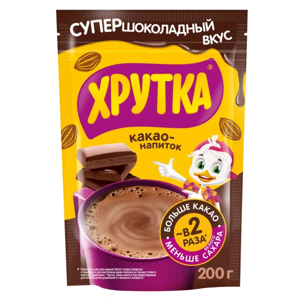 Какао-напиток ХРУТКА Супершоколадный вкус 200 гр м/у