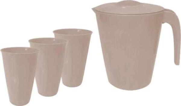 Набор для напитков ВАНИЛЛА (Кувшин 1,9л+3 стакана) 0,35 л., цв. латте, арт. SE182812005, Пластик Репаблик