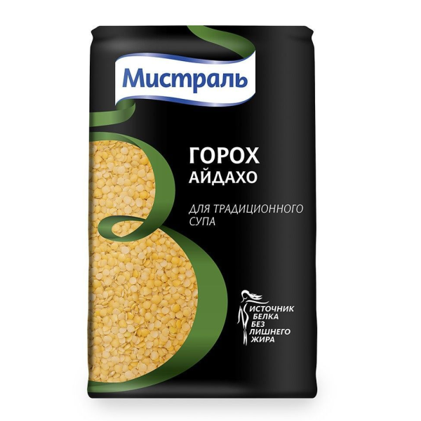 Горох МИСТРАЛЬ шлифованный желтый колотый Айдахо 500 гр.