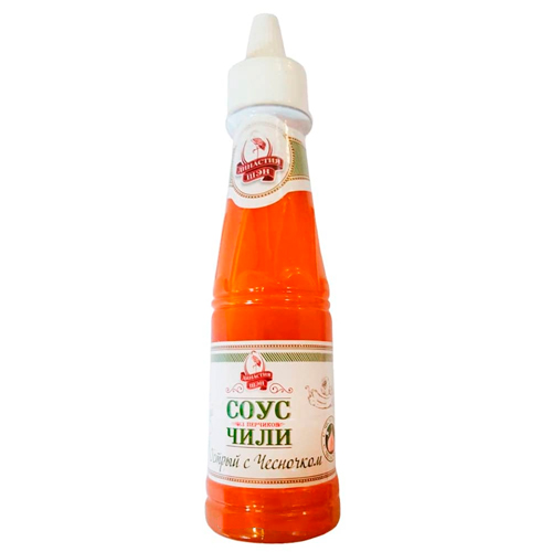 Соус чили ДИНАСТИЯ ШЕН острый с чесночком 200 гр ПЭТ