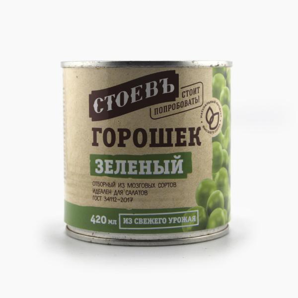 Горошек СТОЕВЪ зеленый 400 гр ж/б ключ