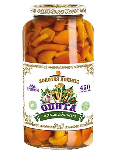Грибы ЗОЛОТАЯ ДОЛИНА опята маринованные 450 гр ст/б