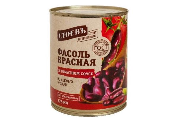 Фасоль СТОЕВЪ красная в томатном соусе 360 гр ж/б
